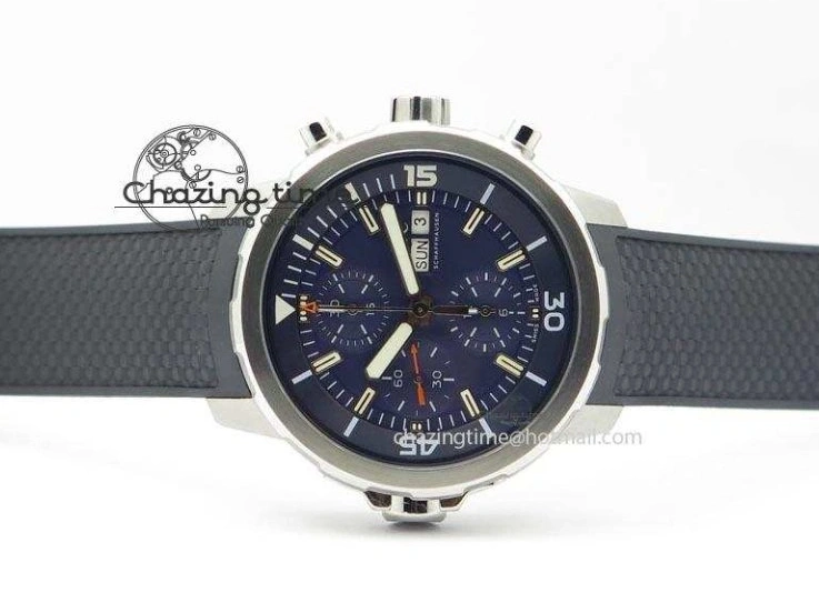 MIROTIME 0201 Aquatimer Chrono IW376803 V6F 1:1 Best Edition Blue Dial On Rubber Strap A WellDesigned 7282